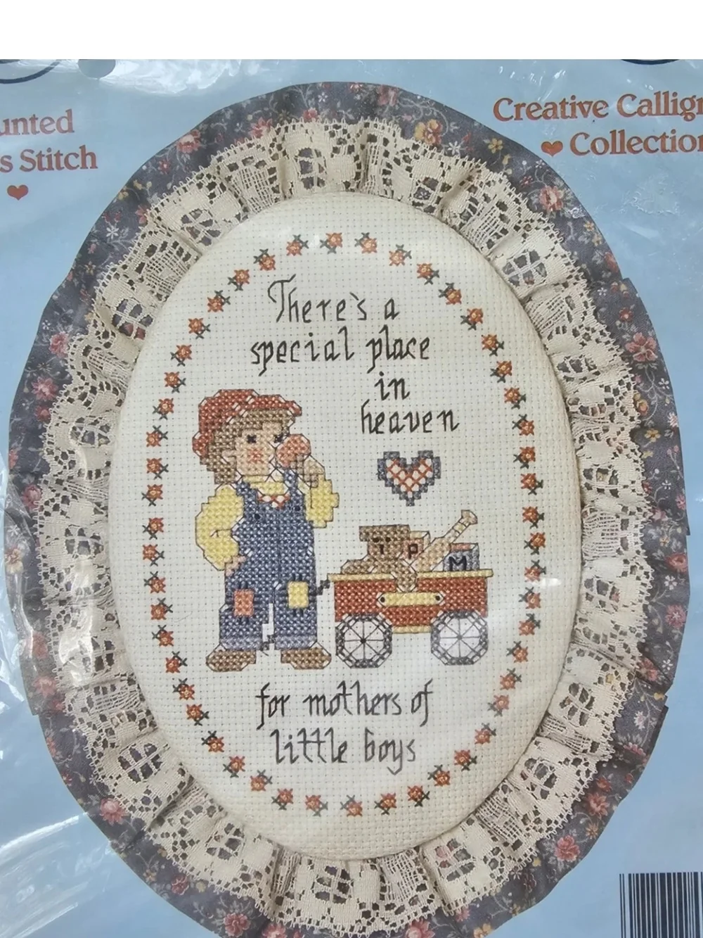 Stitchables Mother's of Little Boys Cross Stitch Kit #7854 1989 Oval 5